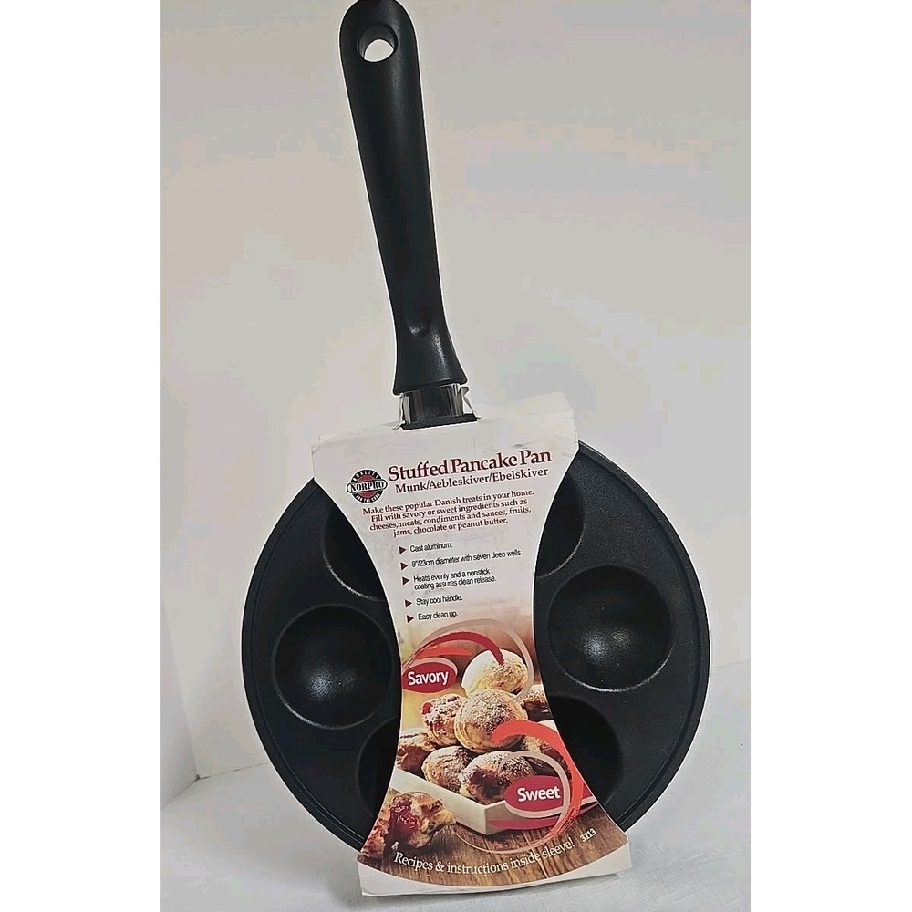 Nopro Filled Pancake/Danish Aebelskiver‎ Pan #3113 Nonstick/Cast Aluminum